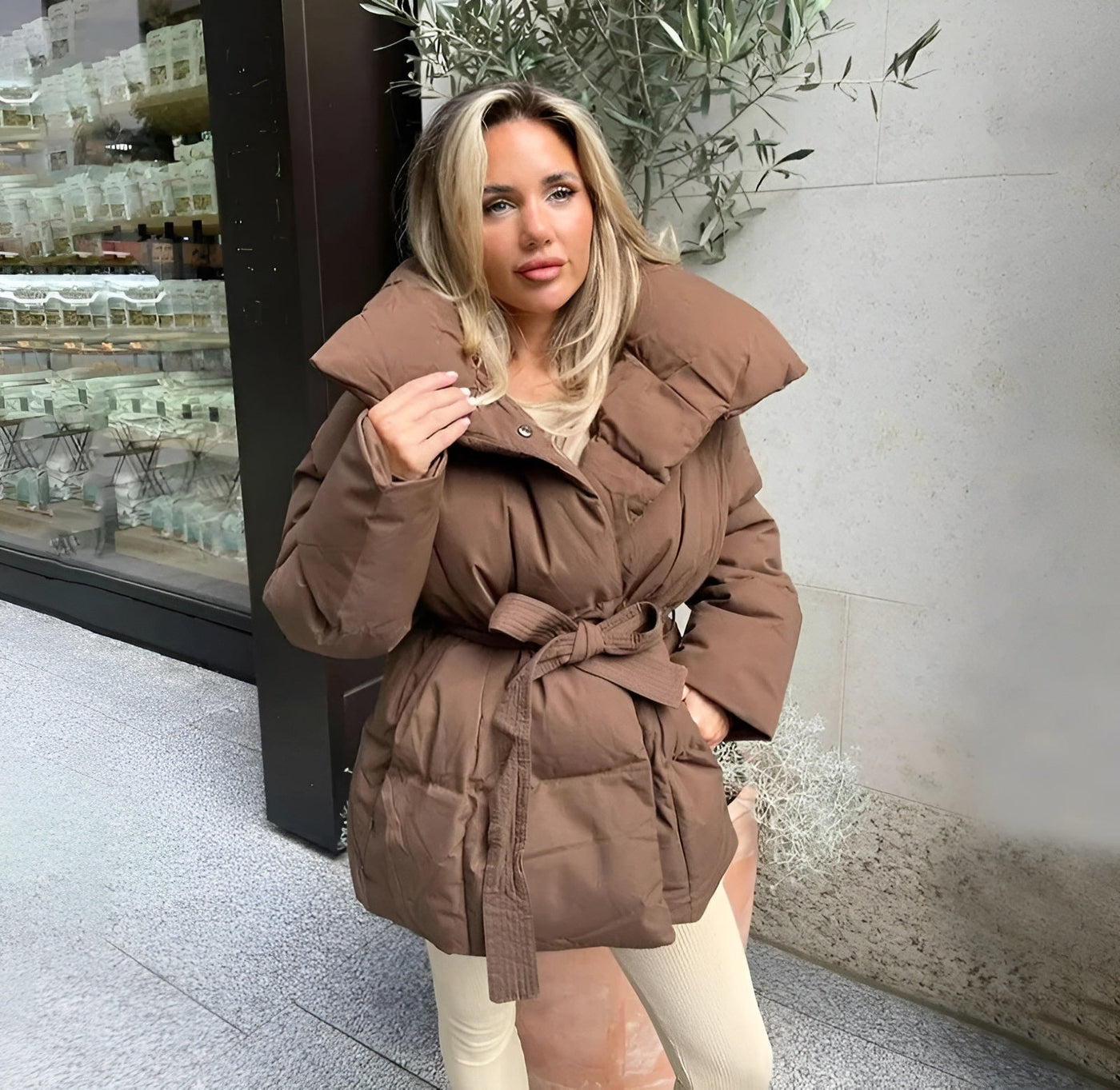 AMELIE – Lace-Up Puffer Jacket